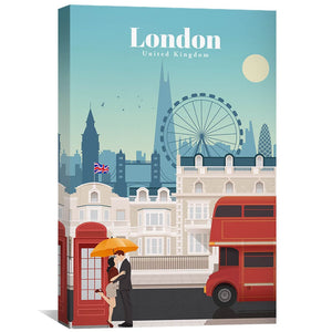 London Canvas - Studio 324 Art 30 x 45cm / Unframed Canvas Print Clock Canvas