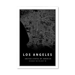 Los Angeles Black Canvas Art Clock Canvas