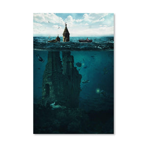 Lost City Canvas Art Clock Canvas