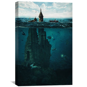 Lost City Canvas Art 30 x 45cm / Unframed Canvas Print Clock Canvas