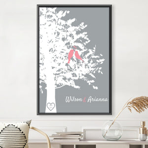 Love Birds Canvas Art Clock Canvas