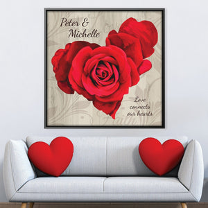 Love Connects Our Hearts Canvas Art Clock Canvas