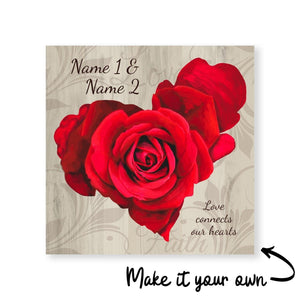 Love Connects Our Hearts Canvas Art Clock Canvas