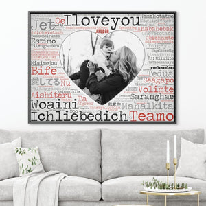 Love in languages Canvas Art Clock Canvas