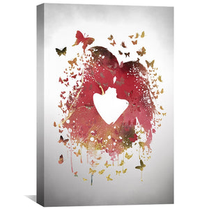 Love in the Butterflies Canvas Art Clock Canvas