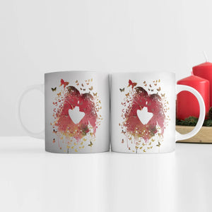 Love in the Butterflies Mug Mug White Clock Canvas