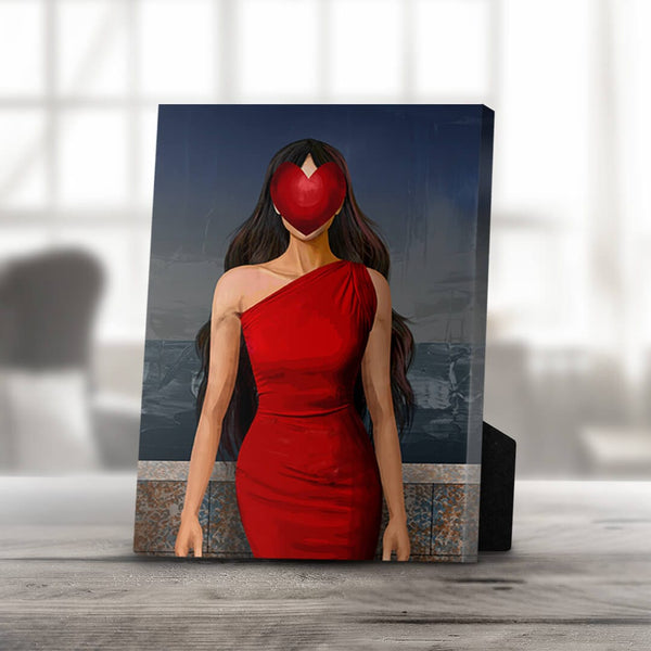 Love Wear Red Dress Desktop Canvas – ClockCanvas