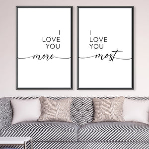 Love You More & Most Canvas Art Clock Canvas