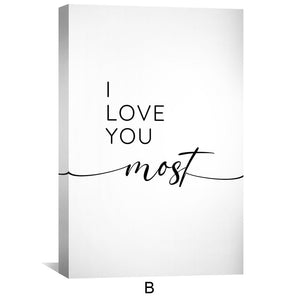Love You More & Most Canvas Art Clock Canvas