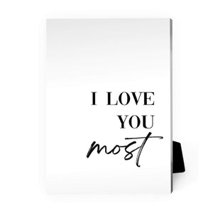 Love you More & Most Desktop Canvas Desktop Canvas B / 13 x 18cm Clock Canvas