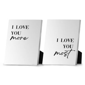 Love you More & Most Desktop Canvas Desktop Canvas Clock Canvas