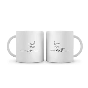 Love You More & Most Mug Mug Clock Canvas