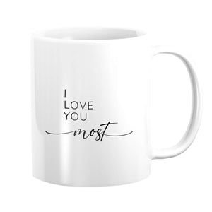Love You More & Most Mug Mug Clock Canvas