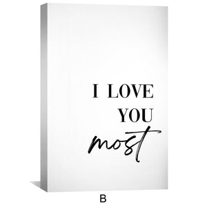 Love You More vs. Most Canvas Art Clock Canvas