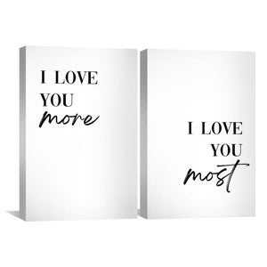 Love You More vs. Most Canvas Art Clock Canvas