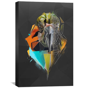 Low Poly Ara Dark Canvas Art Clock Canvas