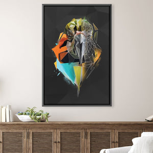 Low Poly Ara Dark Canvas Art 30 x 45cm / Unframed Canvas Print Clock Canvas