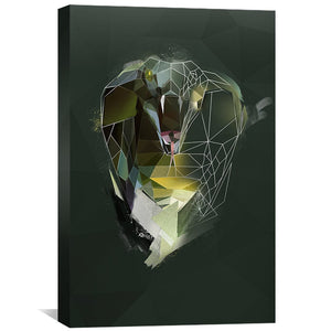 Low Poly Cobra Dark Canvas Art Clock Canvas