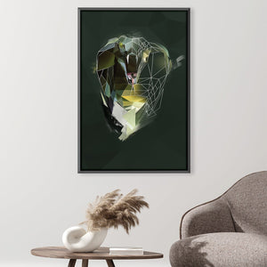 Low Poly Cobra Dark Canvas Art 30 x 45cm / Unframed Canvas Print Clock Canvas
