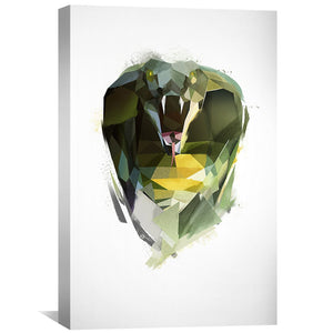 Low Poly Cobra Light Canvas Art Clock Canvas