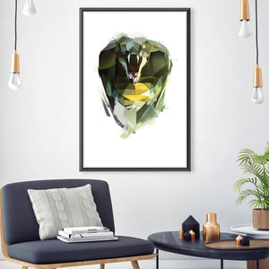 Low Poly Cobra Light Canvas Art 30 x 45cm / Unframed Canvas Print Clock Canvas