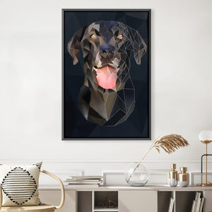 Low Poly Dog Dark Canvas Art 30 x 45cm / Unframed Canvas Print Clock Canvas