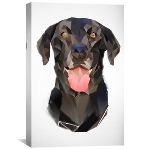Low Poly Dog Light Canvas Art Clock Canvas