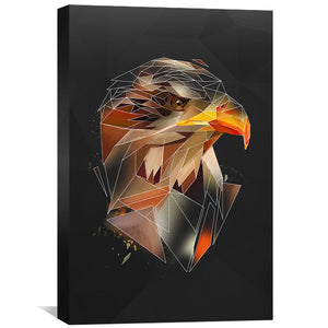 Low Poly Eagle 1 Dark Canvas Art Clock Canvas
