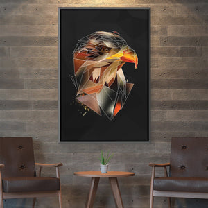 Low Poly Eagle 1 Dark Canvas Art 30 x 45cm / Unframed Canvas Print Clock Canvas