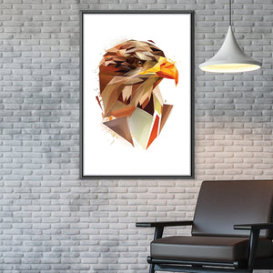 Low Poly Eagle 1 Light Canvas Art 30 x 45cm / Unframed Canvas Print Clock Canvas