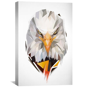 Low Poly Eagle 2 Light Canvas Art Clock Canvas