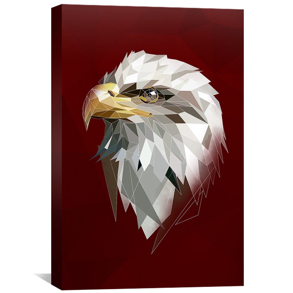 Low Poly Eagle 3 Dark Canvas Art Clock Canvas