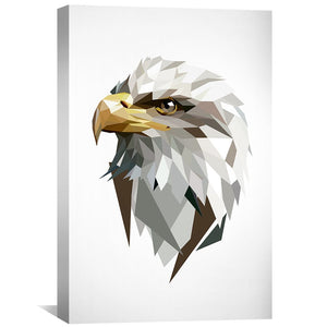 Low Poly Eagle 3 Light Canvas Art Clock Canvas