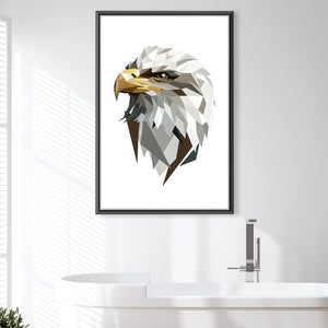 Low Poly Eagle 3 Light Canvas Art 30 x 45cm / Unframed Canvas Print Clock Canvas
