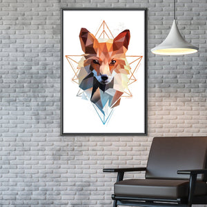 Low Poly Fox Light Canvas Art 30 x 45cm / Unframed Canvas Print Clock Canvas