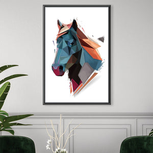 Low Poly Horse Light Canvas Art 30 x 45cm / Unframed Canvas Print Clock Canvas