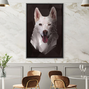 Low Poly Husky Dark Canvas Art 30 x 45cm / Unframed Canvas Print Clock Canvas