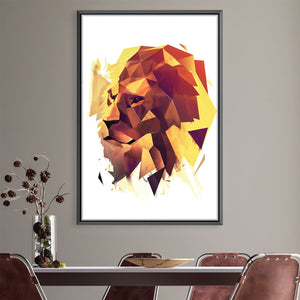 Low Poly Lion 2 Light Canvas Art 30 x 45cm / Unframed Canvas Print Clock Canvas