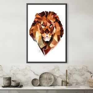 Low Poly Lion Light Canvas Art 30 x 45cm / Unframed Canvas Print Clock Canvas