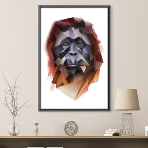 Low Poly Orangutan Light Canvas Art 30 x 45cm / Unframed Canvas Print Clock Canvas