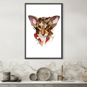 Low Poly Oriental Cat Light Canvas Art 30 x 45cm / Unframed Canvas Print Clock Canvas
