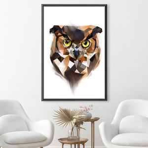 Low Poly Owl Light Canvas Art 30 x 45cm / Unframed Canvas Print Clock Canvas