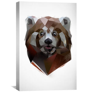Low Poly Red Panda Light Canvas Art Clock Canvas