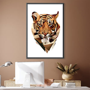 Low Poly Tiger Light Canvas Art 30 x 45cm / Unframed Canvas Print Clock Canvas