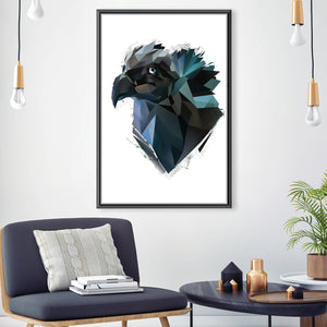Low Poly Vulture Light Canvas Art 30 x 45cm / Unframed Canvas Print Clock Canvas