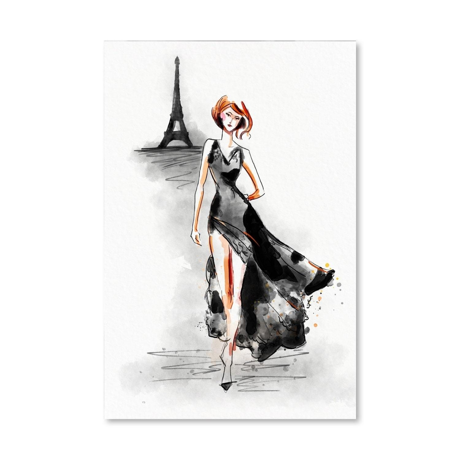 Madame Eiffel Canvas Art Clock Canvas