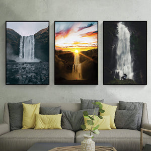 Magnificent Waterfalls Canvas Art Clock Canvas