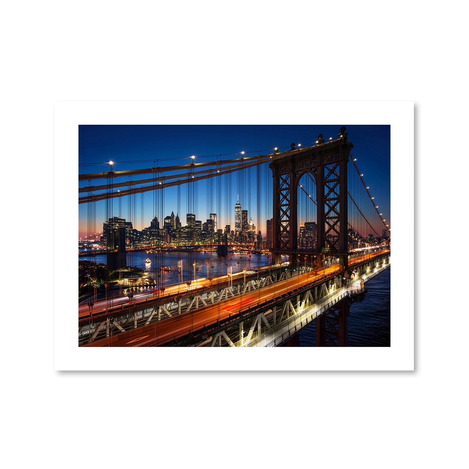Manhattan Bridge Print Art Clock Canvas