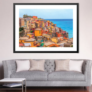 Manrola City Print Art 45 x 30cm / Unframed Canvas Print Clock Canvas