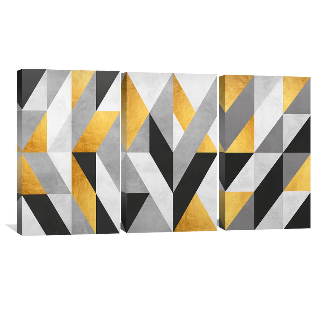 Marble and Gold Art-Set Canvas Art Set of 3 / 30 x 45cm / Unframed Canvas Print Clock Canvas